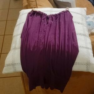 Dark purple & gold chain strap shirt